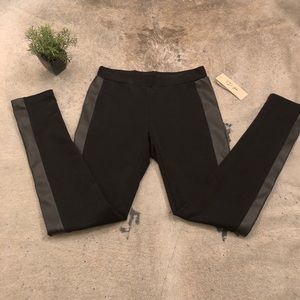 RD Style black and leather legging pant